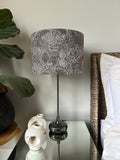Double-sided 'Before I Turn to Rust' lampshade incorporating Liberty of London floral fabric