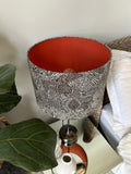 Double-sided 'Before I Turn to Rust' lampshade incorporating Liberty of London floral fabric