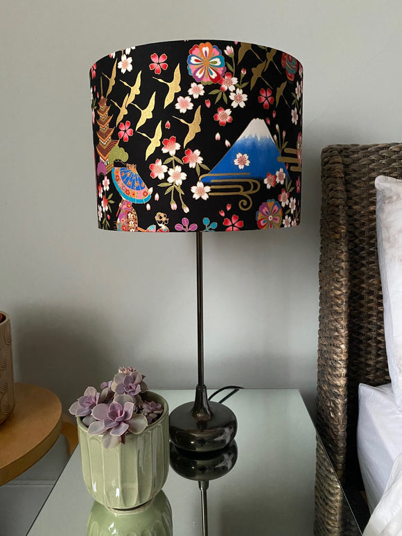 Double-sided ‘Cherry Blossom Girl’ Japanese cotton lampshade