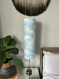 Single-sided cylinder ‘Cloud’ Ankara print fabric lampshade
