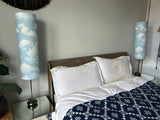 Single-sided cylinder ‘Cloud’ Ankara print fabric lampshade