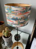 Double-sided 'Texas Sun' lampshade incorporating Liberty of London cactus fabric