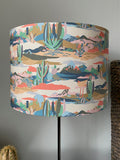 Double-sided 'Texas Sun' lampshade incorporating Liberty of London cactus fabric