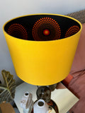 Double-sided ‘Hidden Target 25' black, red and yellow print lampshade