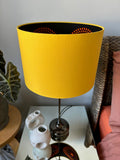 Double-sided ‘Hidden Target 25' black, red and yellow print lampshade