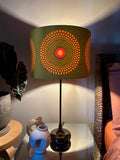 Double-sided ‘Hidden Target 25' black, red and yellow print lampshade