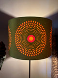 Double-sided ‘Hidden Target 25' black, red and yellow print lampshade