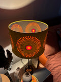 Double-sided ‘Hidden Target 25' black, red and yellow print lampshade