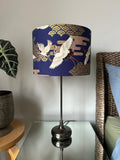Double-sided ‘Cranes In The Sky - Blue’ Japanese cotton lampshade