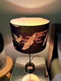 Double-sided ‘Cranes In The Sky - Blue’ Japanese cotton lampshade