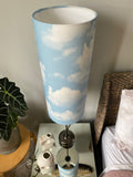 Single-sided cylinder ‘Cloud’ Ankara print fabric lampshade