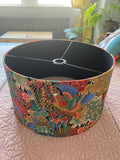 Double-sided ‘Peacock’ Japanese cotton lampshade