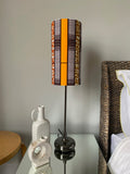 Single-sided MINI cylinder ‘Vertical Orange Stripe’ Ankara print fabric lampshade