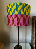 Double-sided ‘Kilim Me Softly’ multicoloured Ankara print lampshade