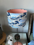 Double-sided ‘The Big Wave’ Japanese cotton lampshade