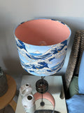 Double-sided ‘The Big Wave’ Japanese cotton lampshade
