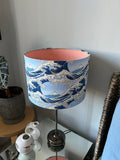 Double-sided ‘The Big Wave’ Japanese cotton lampshade