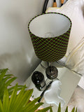 Single-sided ‘Fin’ green & black Ankara print fabric lampshade