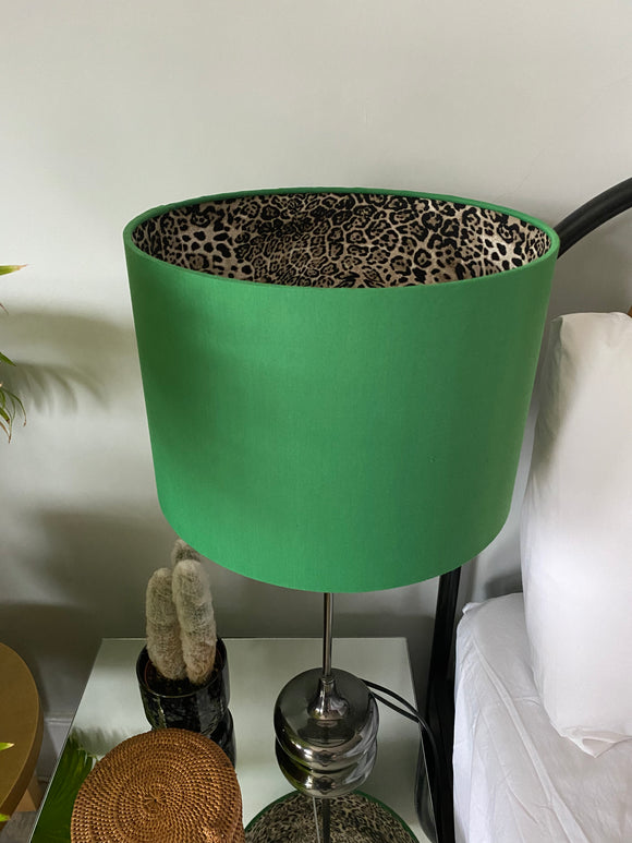 Double-sided ‘Leopard & Lynx’ print lampshade
