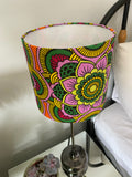 Single-sided ‘Mandala’ floral pattern Ankara lampshade