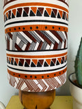 Single-sided cylinder 'African Stripe' Ankara fabric lampshade