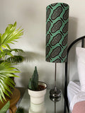 Single-sided cylinder ‘Retro Green’ Ankara print fabric lampshade