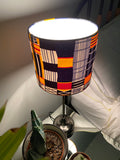 Single-sided grey and yellow ‘grid’ pattern Ankara lampshade