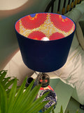 Double-sided ‘Hidden Circles 3' Red Ankara print lampshade