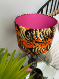 Double-sided 'Tiger Tiger Burning Bright' Ankara print lampshade