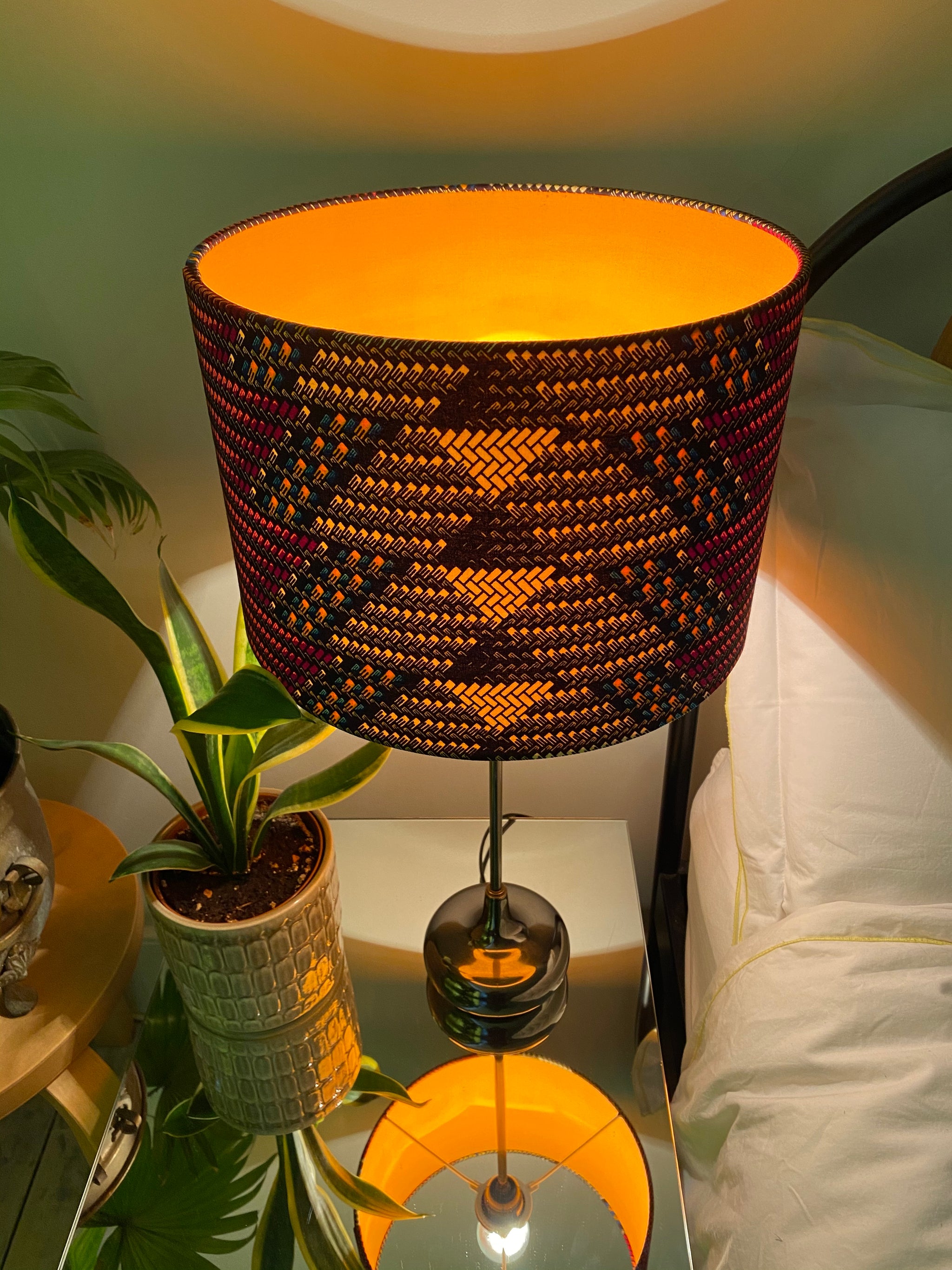 Double-sided 'Aztec' multicoloured Ankara print lampshade – Ciaran