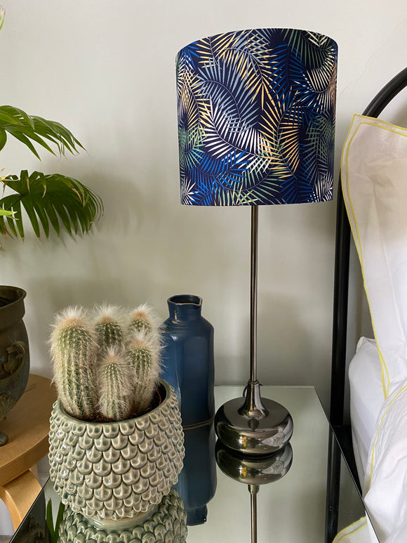 Single-sided ‘Fern’ blue print lampshade