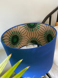 Double-sided ‘Green Dandelion’ Ankara fabric lampshade
