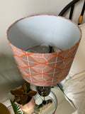 Double-sided ‘Graphic’ grey & orange Ankara fabric lampshade