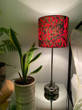 Single-sided ‘Camouflage 2’ red, brown & black Ankara print lampshade