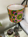 Single-sided ‘Mandala’ floral pattern Ankara lampshade