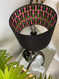 Double-sided  ‘Hidden Chevrons' green and pink Ankara print lampshade