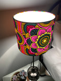 Single-sided ‘Mandala’ floral pattern Ankara lampshade