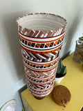 Single-sided cylinder 'African Stripe' Ankara fabric lampshade
