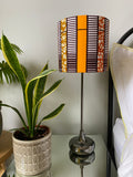Single-sided 'Orange Striped’ Ankara print lampshade