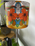 Single-sided ‘Colouring Book’ floral pattern Ankara lampshade
