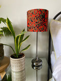 Single-sided ‘Camouflage 2’ red, brown & black Ankara print lampshade