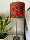 Single-sided ‘Camouflage 2’ red, brown & black Ankara print lampshade