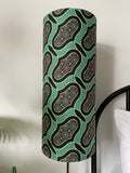 Single-sided cylinder ‘Retro Green’ Ankara print fabric lampshade