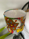 Single-sided ‘Colouring Book’ floral pattern Ankara lampshade
