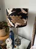 Double-sided ‘Cranes In The Sky’ Japanese cotton lampshade