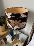 Double-sided ‘Cranes In The Sky’ Japanese cotton lampshade