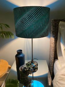 Double-sided ‘Peacock Suit’ Ankara cotton lampshade
