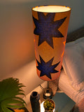 Single-sided cylinder ‘Star Man’ Ankara print fabric lampshade