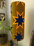 Single-sided cylinder ‘Star Man’ Ankara print fabric lampshade