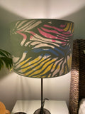 Double-sided 'Neon Zebra' graphic print lampshade